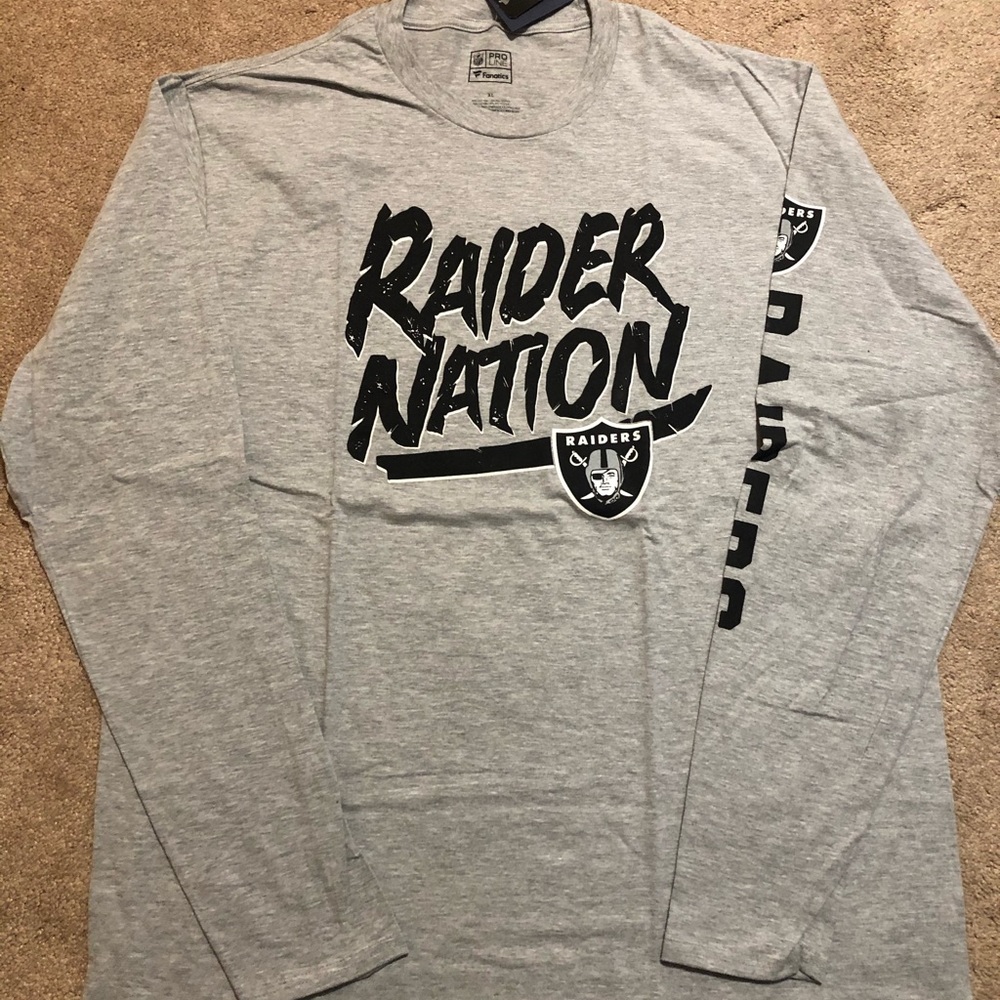 $$ “NEW” Raider Nation LS T-Shirt- Size XL Gray $$